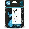 Pack de 2 cartouches HP 305 noire + couleur