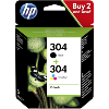 Pack de 2 cartouches HP 304 noire + couleur
