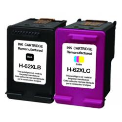 Cartouches compatibles  HP 62 XL. Pack de 2
