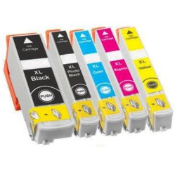 Cartouches compatibles Epson 33 XL. Lot de 5 génériques